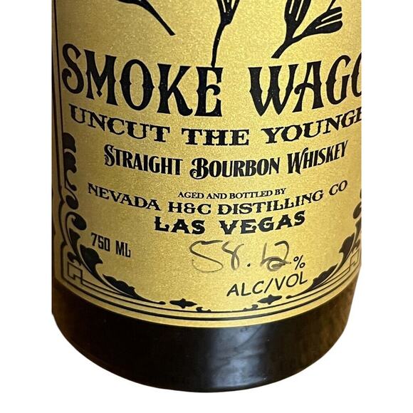 Smoke Wagon Empty Bottle Straight Bourbon Whiskey 750ML Brown Collector Man Cave - Picture 9 of 11